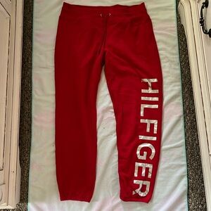Women’s L red joggers. Tommy Hilfiger. Super stretchy. Great condition.